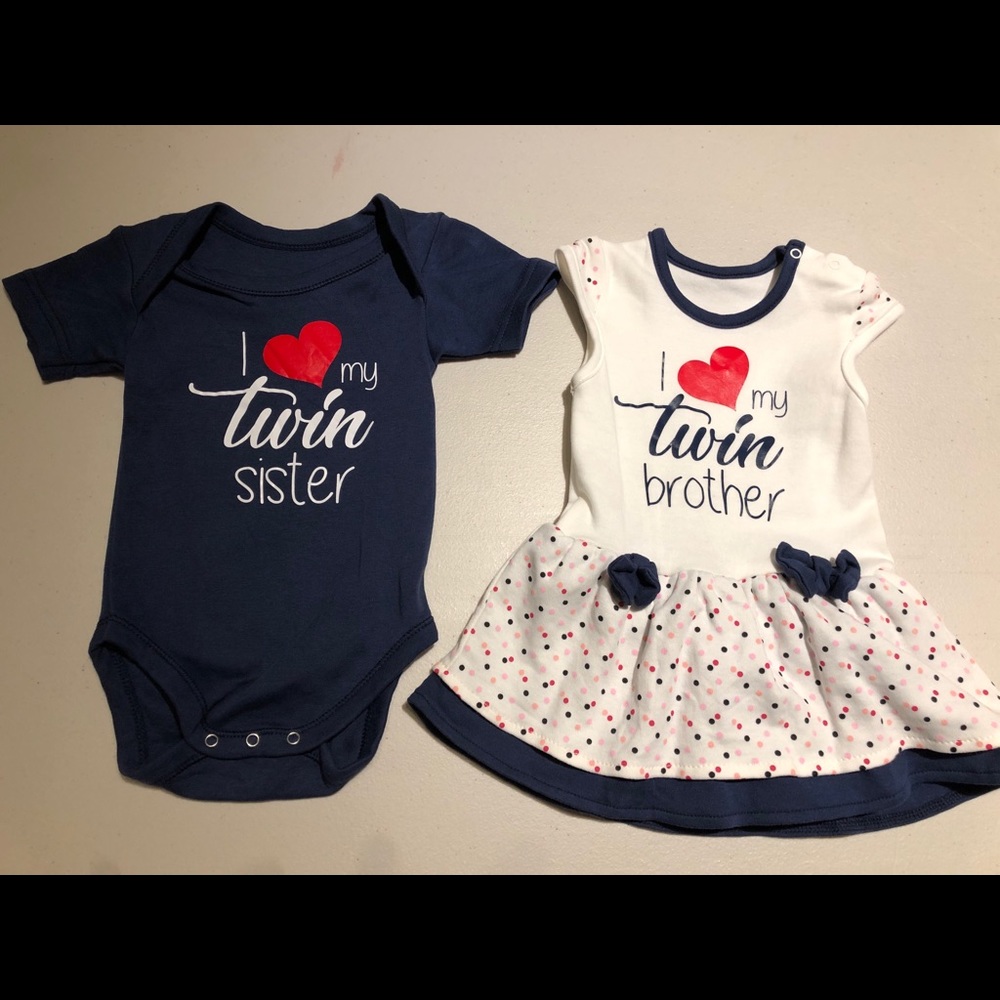 Twin boy and girl outfit set
